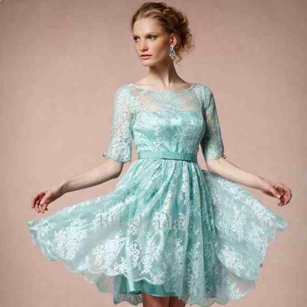 Anthropologie Quillaree Tea Rose Dress Lace Mint Green Sz 6